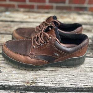 ECCO Track 25 Bison Brown Leather GoreTex Waterproof Low Hiking Shoe Size 10